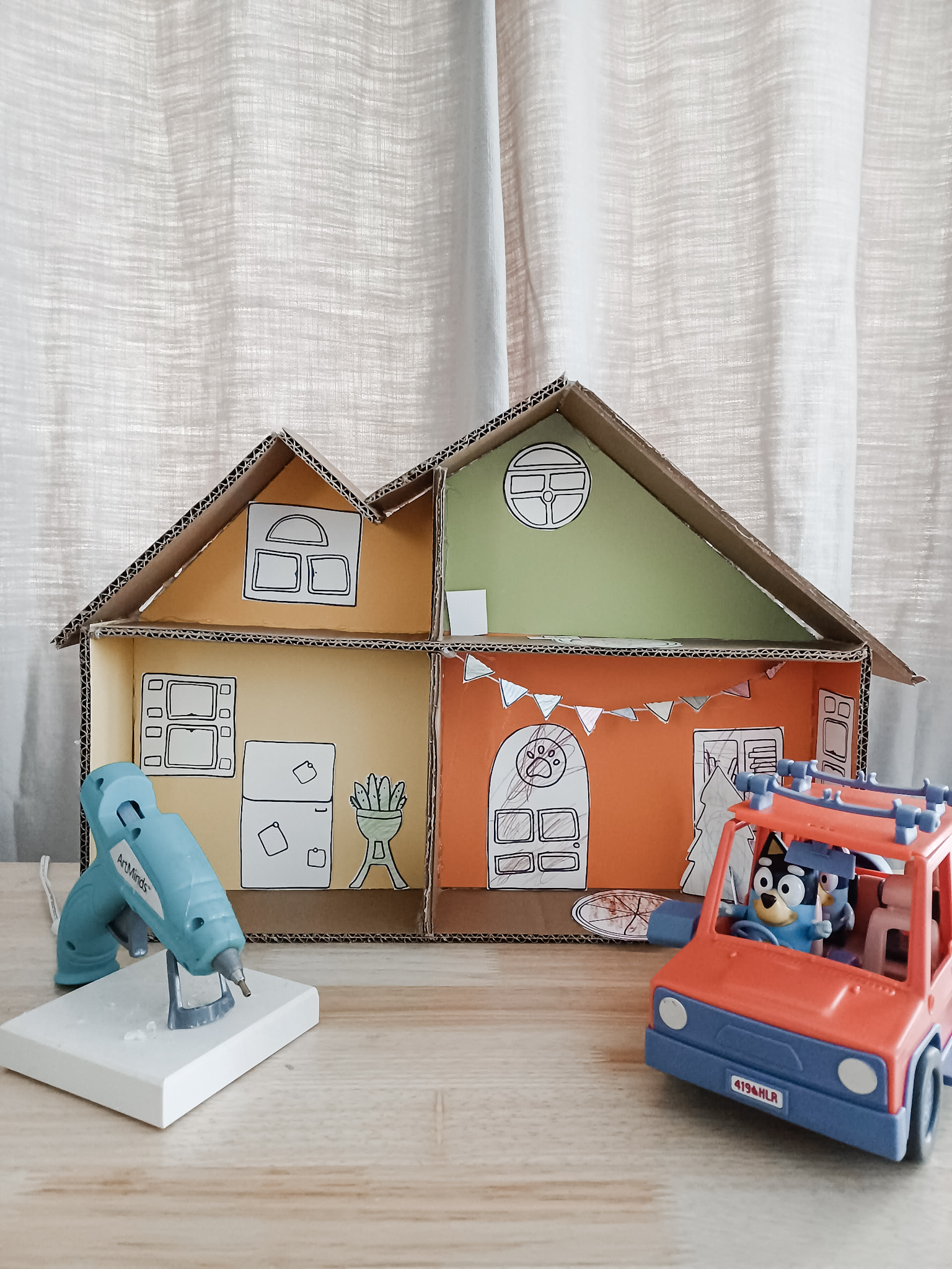 DIY Cardboard Bluey House - With Love, Joey