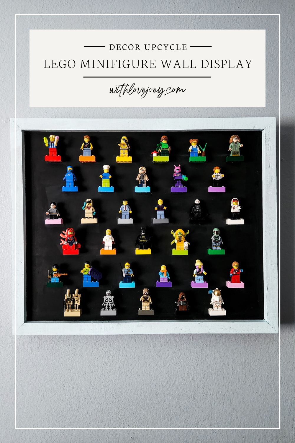 LEGO minifigure wall display