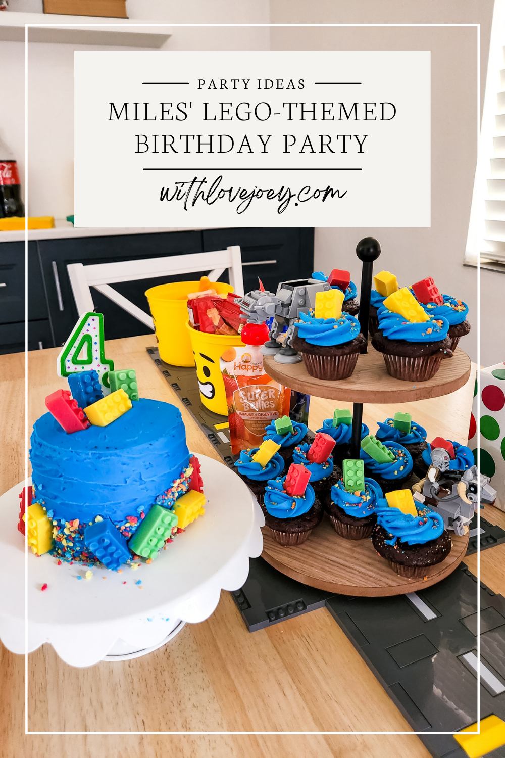 LEGO-themed birthday party at withlovejoey.com